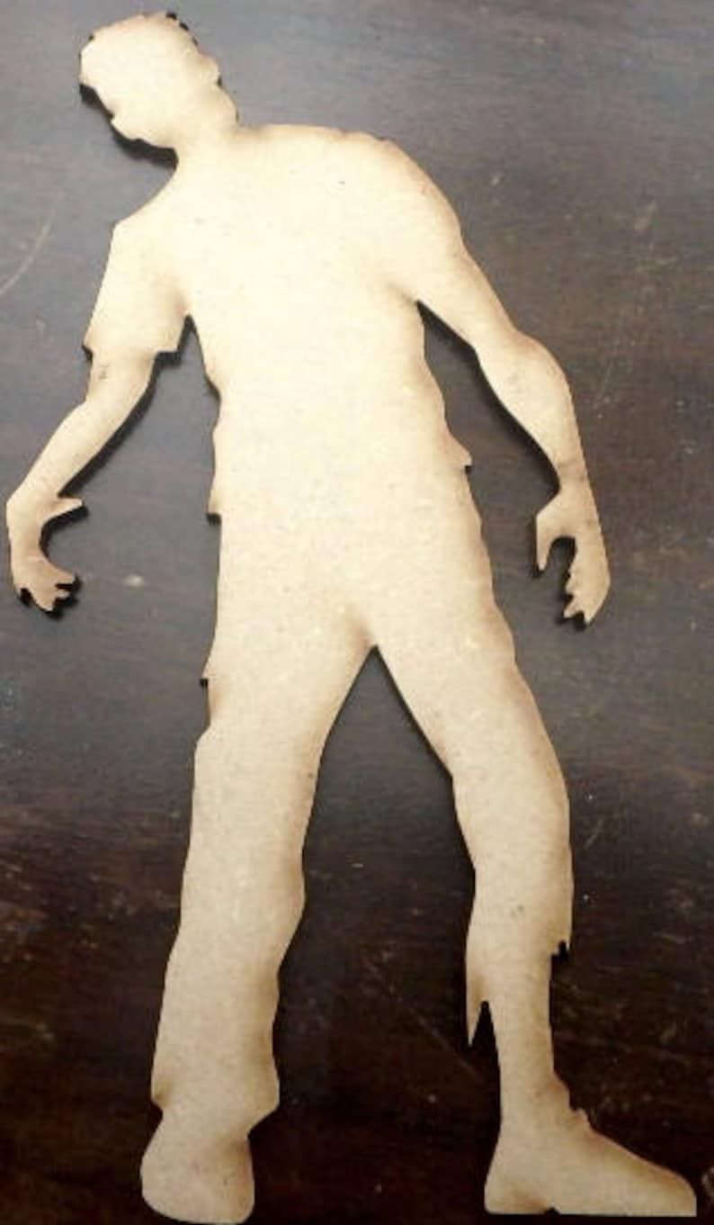 Male Zombie Large Wood Cut Out Laser Cut