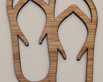 Flip Flops -  (Large ) Wood Cut Out -  Laser Cut