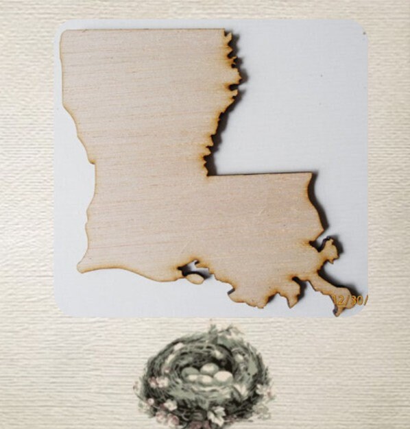 Louisiana State Medium Wood Cut Out Laser Cut | Etsy