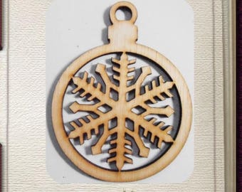 Beautiful Wood Snowflake Christmas Ornament