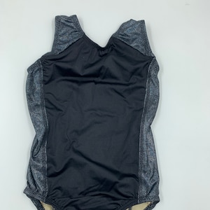 Child L black leotard with hologram trim
