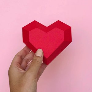 3D Paper Heart Gift Box SVG