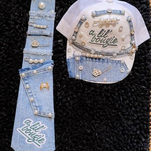 Demin Bougie Junk Hat and Tie Set