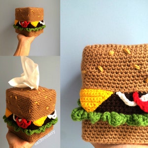 Custom-made Cheeseburger Tissue Box Cozy Including Tissue Box as feat. on Etsy FB Etsy Newsletter BuzzFeed image 5