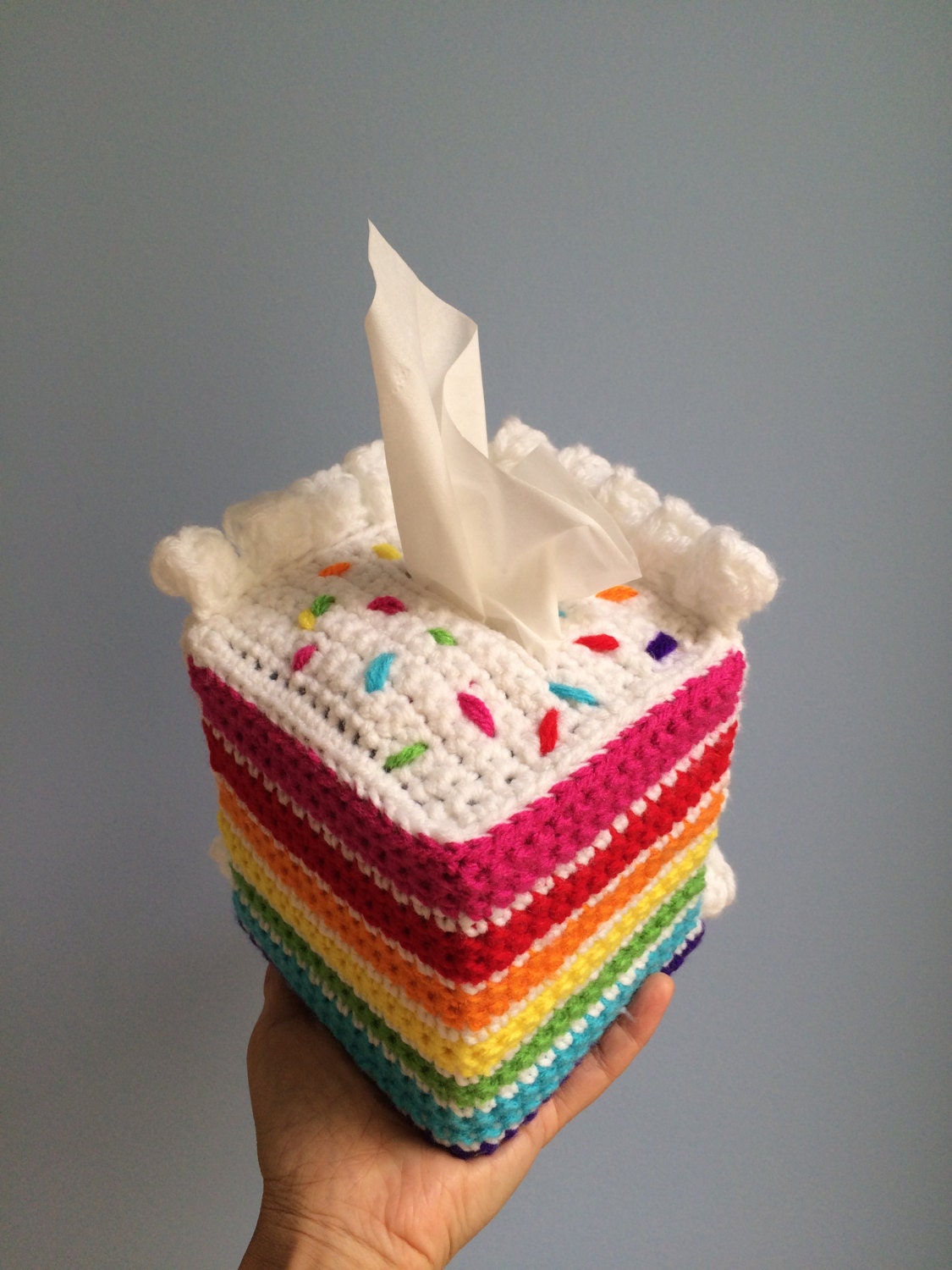 Custom-made Crocheted Layer Cake Novelty Tissue Box Cozy Cover | Etsy