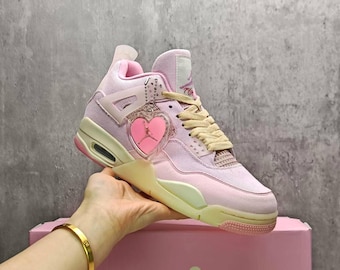 Custom Basketball Pink Shoes Hand Painted Real Picture Made To Order Size US Mens