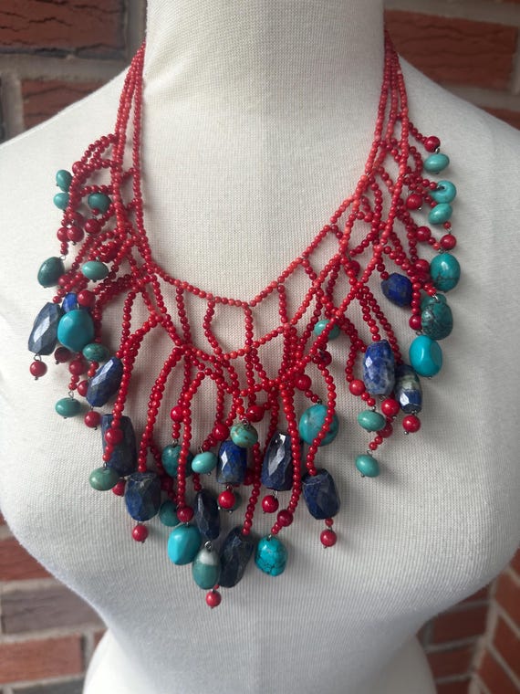 Three Separate and Different Length Strands Neckl… - image 3