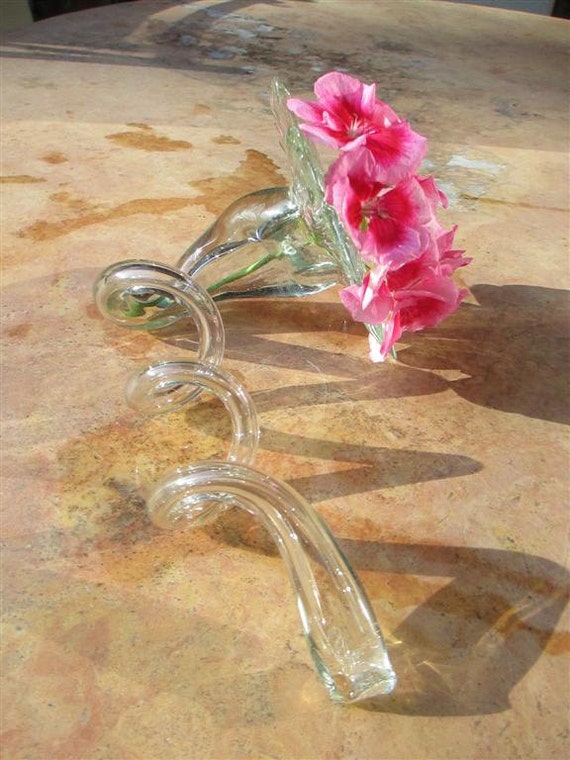 Items similar to Unique Clear Flower Bud Vase / Glass Bud Vase Clear