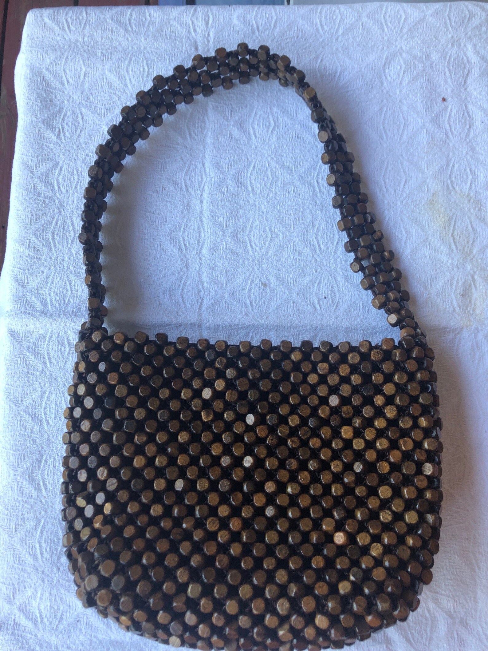 Vintage The Sak Wood Bead Handbag Purse Shoulder Bag | Etsy