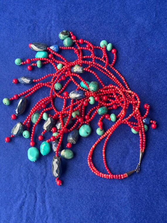 Three Separate and Different Length Strands Neckl… - image 1