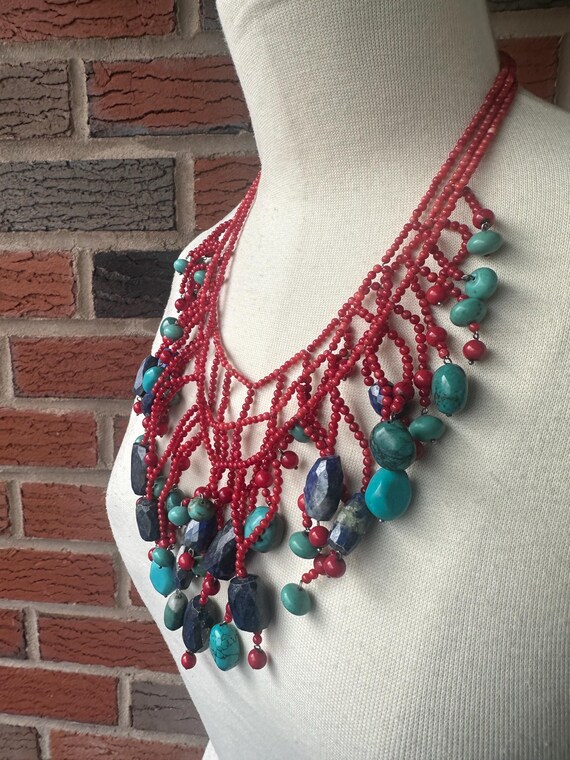 Three Separate and Different Length Strands Neckl… - image 4