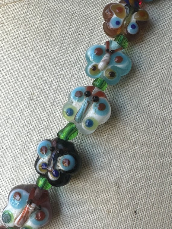 Distinctive Handmade Multi Colored Butterfly Mura… - image 8