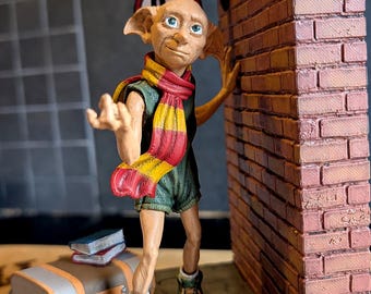 Fermalibri 3D dipinti a mano a tema Dobby di Harry Potter | Decorazione per biblioteca a tema geek e magia | Regalo per fan di Harry Potter
