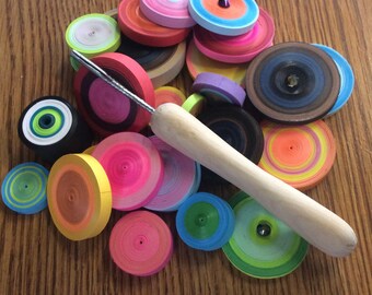 Slotted Quilling Tool With Wooden Handle