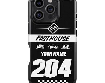 Fasthouse Tough MagSafe Handyhülle Personalisiert mit Name und Nummer Dirtbike Motocross Geschenk