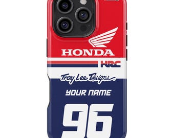 HONDA Tough MagSafe Handyhülle Personalisiert mit Ihrem Namen und Ihrer Nummer Dirtbike Motocross Geschenk