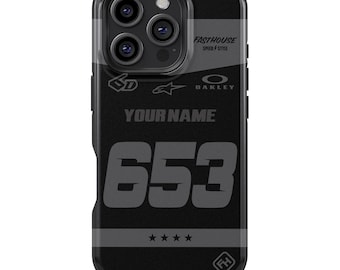 Fasthouse Tough MagSafe Handyhülle Personalisiert mit Name und Nummer Dirtbike Motocross Geschenk