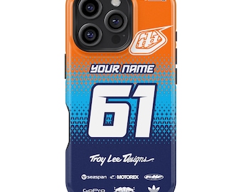TroyLeeDesigns Robuste MagSafe Handyhülle Personalisiert mit Ihrem Namen und Ihrer Nummer Dirtbike Motocross Geschenk
