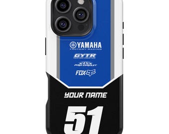 YAMAHA Tough MagSafe Handyhülle Personalisiert mit Name und Nummer Dirtbike Motocross Geschenk