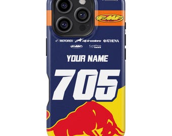KTM Tough MagSafe Handyhülle Personalisiert mit Ihrem Namen und Ihrer Nummer Dirtbike Motocross Geschenk