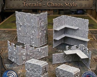 WTC FOLDABLE CHAOS - Compatible with Warhammer 40k 10th & 11th Edition, Kill Team - Grimdark Tournament Terrain, 28mm 32mm Sci-Fi Scenery
