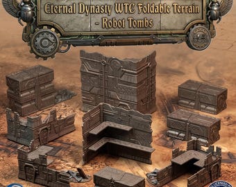 WTC FOLDABLE NECROMATONS – Compatible with Warhammer 40k 10th & 11th Ed, Kill Team - Grimdark Tournament Terrain Set, 28/32mm Sci-Fi Scenery