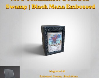 Caja para mazos de maná negro de MTG Swamp / Commander EDH Vault / Magnetic Vault / Más de 100 cartas con doble funda / Para Magic the Gathering
