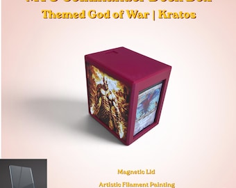 Caja para mazos con temática de Dios de la Guerra / Fantasía Oscura MTG Commander EDH Vault / Magnética / Más de 115 cartas con doble funda / Magic the Gathering / TCG