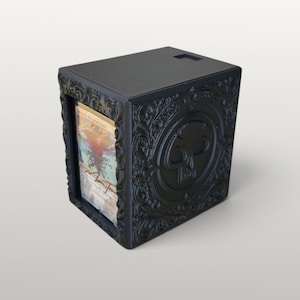 TCG COMMANDER Deck Box, Black Mana Swamp, Embossed, Magnetic Lid, 115+ Double Sleeved Vault