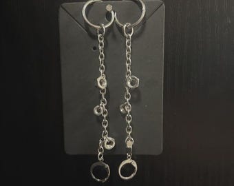 Loop Ohrstecker Halter Ohrringe Industrial Rave Festival Techno Alternative Sensorische Edelstahl Anlaufbeständig