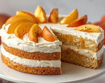 Receta fácil de pastel bento de durazno, guía de pasteles para fiestas de cumpleaños, tutorial de pastel para lonchera, postre de frutas de verano, receta instantánea, descarga digital en PDF