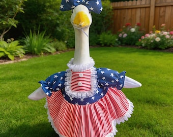 Ganzenjurk 4 juli | 23-inch gazongansoutfit, patriottisch VS-decor, Amerikaanse vlagstijl