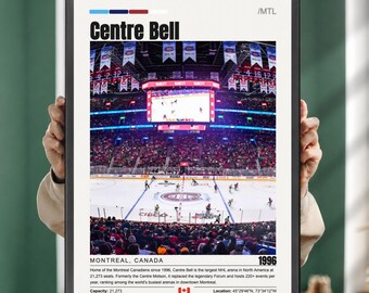 Centre Bell Poster, Montreal Canadiens Arena Print, NHL Wall Art, Hockey Decor, Sports Fan Gift, Montreal QC Print, Hockey Lover Gift, Arena