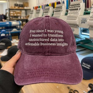 Data Insights Slogan Dad Wash Hat, For Data Scientist, Tech Office Style, IT Gift