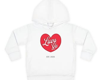Luvs Ya EST. Hartvormige peuterhoodie 2026