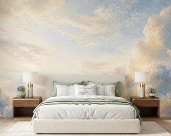 Renaissance Cloud Wallpaper Mural | Dreamy Sky Wall Art, Bedroom Decor