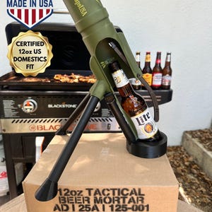 Anpassad gravyr för taktisk ölmortel – passar 350 ml amerikanska hushållsflaskor, tillverkad i USA bild 3
