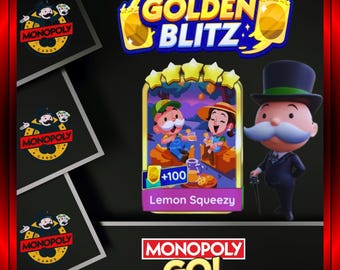 Golden Blitz - " Lemon Squeezy " - Set 18 - Monopoly_Go Sticker 5 Star - Fast Delivery
