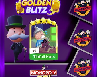 Golden Blitz - " Tinfoil Hats " - Set 19 - Monopoly_Go Sticker 5 Star - Fast Delivery