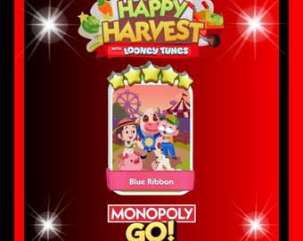 Monopoly_Go - New Album - Happy Harvest - Blue Ribbon - Stickers 5 Stars - Fast Delivery