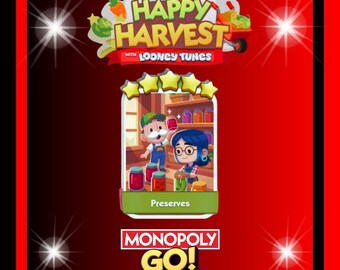 Monopoly_Go - New Album - Happy Harvest - Preserves - Stickers 5 Stars - Fast Delivery