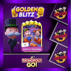 Golden Blitz - " Lemon Squeezy " - Set 18 - Monopoly_Go Sticker 5 Star - Fast Delivery