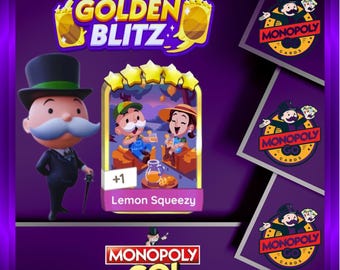 Golden Blitz - " Lemon Squeezy " - Set 18 - Monopoly_Go Sticker 5 Star - Fast Delivery