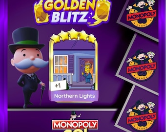 Événement Golden Blitz - Monopoly_Go - Aurores boréales - Autocollants 5 étoiles | Livraison rapide