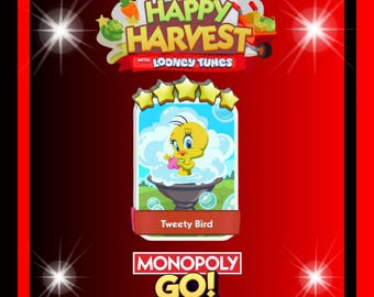 Monopoly_Go - New Album - Happy Harvest - Tweety Bird - Stickers 5 Stars - Fast Delivery