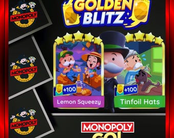 Monopoly_Go | Golden Blitz | Lemon Squeezy + Tinfoil Hats | Stickers 5 Star