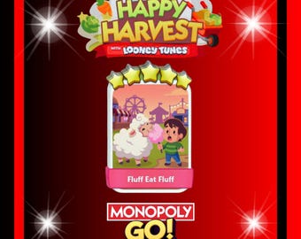 Monopoly_Go - New Album - Happy Harvest - Fluff Eat Fluff - Stickers 5 Stars - Fast Delivery