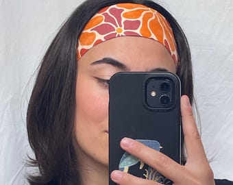 diadema floral naranja