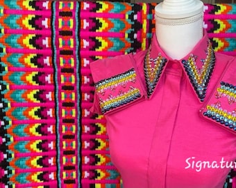 So Pink Shirt | Crystal Embellished Equestrian Jacket, Performance Fabric