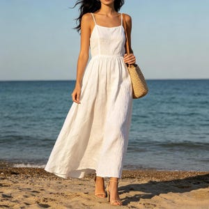 white spaghetti strap dress casual LOOBIS Women's 2024 Summer Backless Mini Dress Cami White White Open Back Spaghetti Strap Dress Casual Short Dress, Medium at Amazon Women's Clothing store